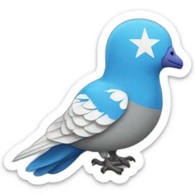 Un drapeau avec un pigeon sticker