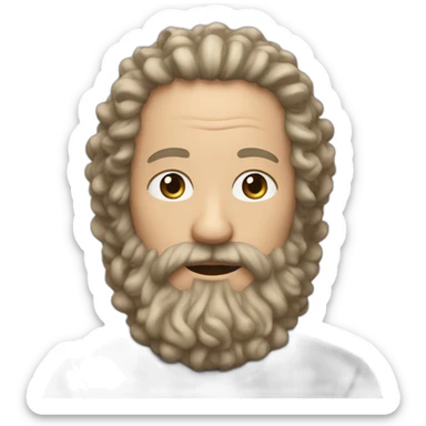 Curly fair hair, 50 year old white man with long beard sticker