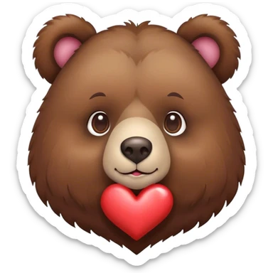 Ours avec coeur  sticker