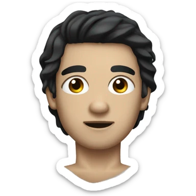 Scuba diver with black hair black eyes and paler skin. slightly wavy hair sticker