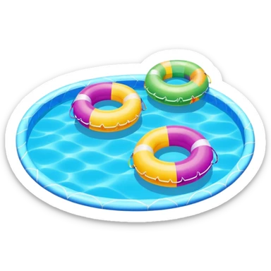 Swimming pool with floaties sticker