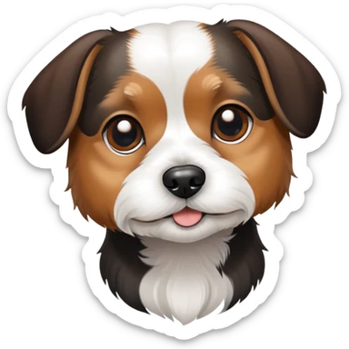 Dachshund and shih tzu mix black white and brown short hair sticker