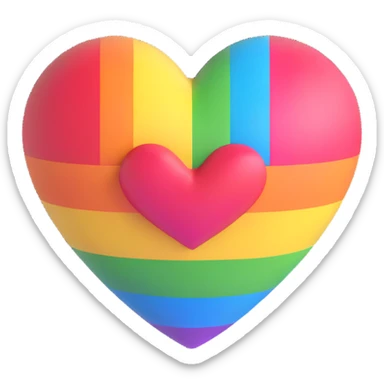 heart emoji with rainbow pride flag colors sticker