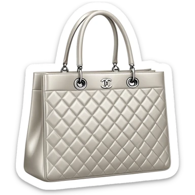 Pale Silver Chanel shopping bag sticker