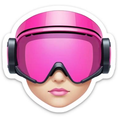 pink tinted shield visor glasses, cyberpunk style, rimless design, one-piece lens sticker