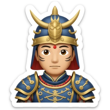 Japanese Castle Lord, Lord standing before a Japanese castle backdrop sticker