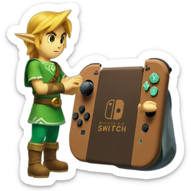 Babil de Zelda qui joue a la Nintendo Switch sticker