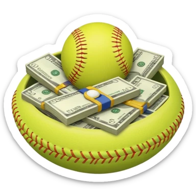 Money softball sticker