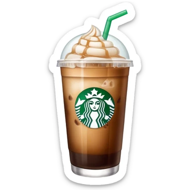 Starbuck ice coffee with ice cubes sticker
