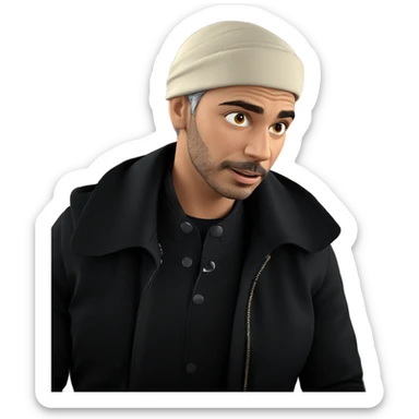 mature male in stylish jacket sticker