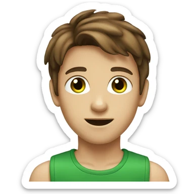A BOY WITH BROWN HAIR AD GREEN EYES  sticker