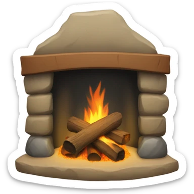 camp fireplace sticker