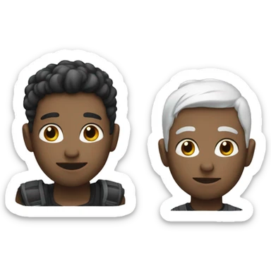 I want emoji with only head white skin boy with no beard and with black hair sticker