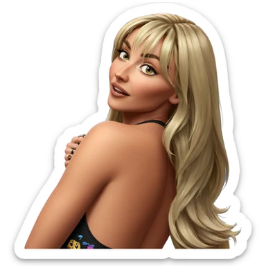 blonde girl with tattoos sticker