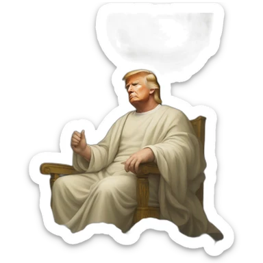 Donald trump as god, heaven, portrait, renaissance painting, van gogh sticker