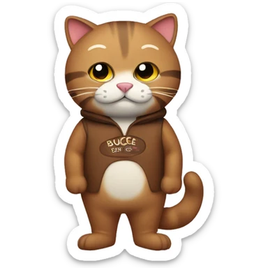 cat in a bucee beaver costume sticker