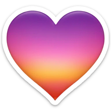 sunset heart sticker