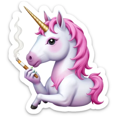 unicorn smoking a joint sticker
