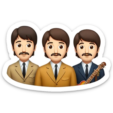 Cinematic Realistic The Beatles Pop Culture Emoji, showcasing an iconic, vibrant portrayal of the legendary band rendered with rich textures and nostalgic lighting that exude musical legacy. sticker