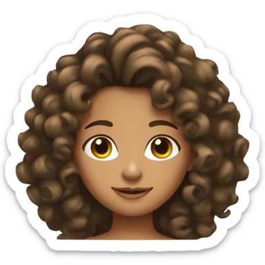 tanned curly hair brunette sticker