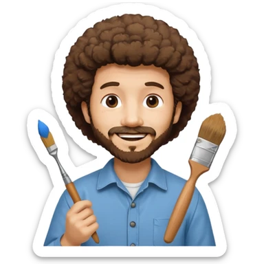 Bob ross qui peint sticker