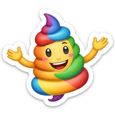 rainbow poop dancing sticker
