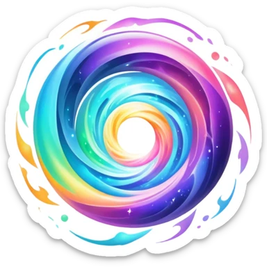 magical portal with swirling colors and mystical energy sticker