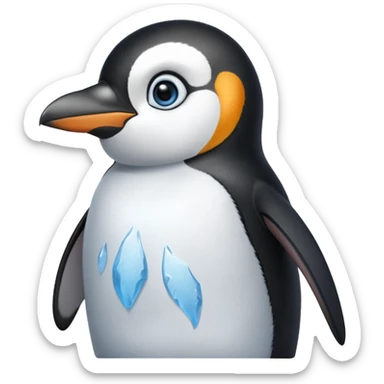 A penguin with a scar sticker