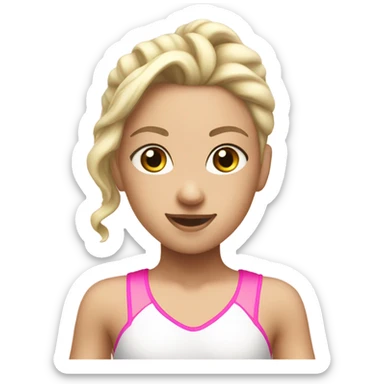white gymastic girl with pink leotard sticker