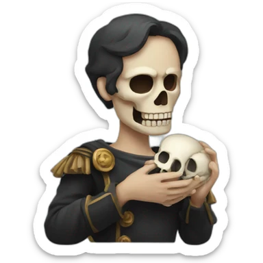 Hamlet with skull on hand sticker