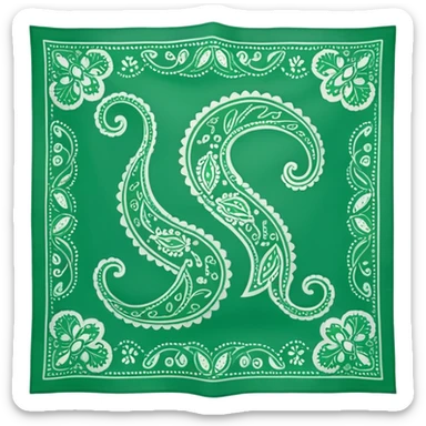 Green Paisley Bandana sticker