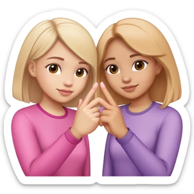 Two girls making a pinky promise  sticker
