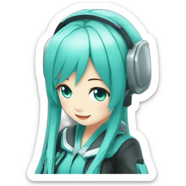 Miku Hatsune choqué  sticker