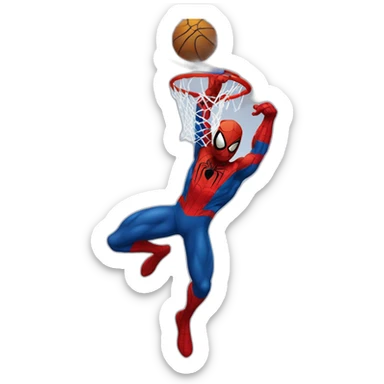 spiderman dunking sticker