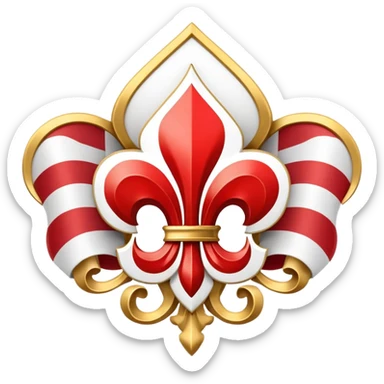 Generate an image of the fleur-de-lis cross the English coat of arms cross union flag as a symbol/flag sticker