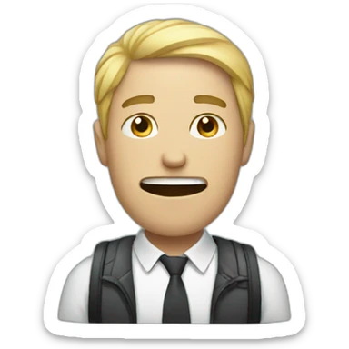 guy addicted to phone sticker