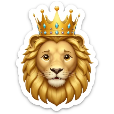 Lion with a crown on his head  sticker