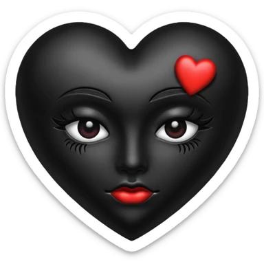 black metal make up heart sticker