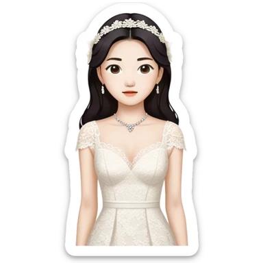 Jun Ji-hyun in lace white dress sticker
