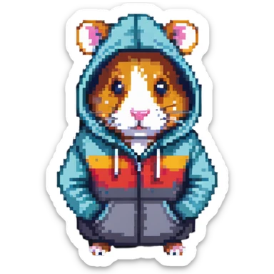 Hamster hacker in a hoodie sticker