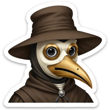 masked person venice plague sticker