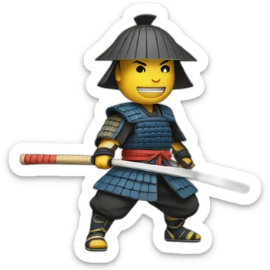 Samurai playing tennis in 1235 year sticker