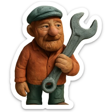an old charismatic stalker with a big crescent wrench sticker