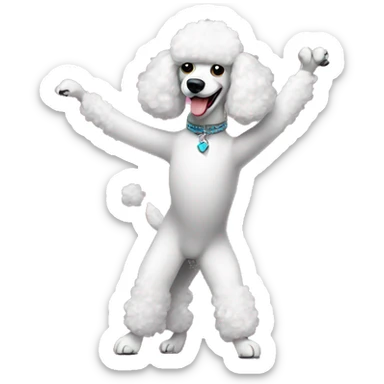 Poodle dancing sticker