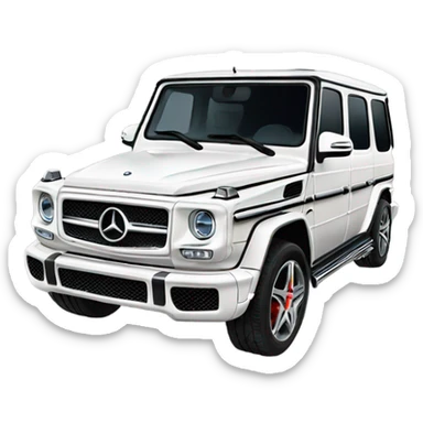 White Mercedes gwagon back sticker