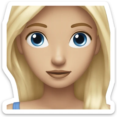 two friends one blonde blue eyes pale other tan skin brown hair brown eyes sticker