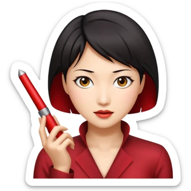 Ada Wong from Resident Evil, playful expression sticker