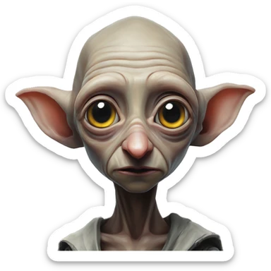 Cyberpunk dobby in Polestar style, oil paint, mysterious eyes, intricate lips, masterpiece portrait, beautiful, desirable, logical sticker