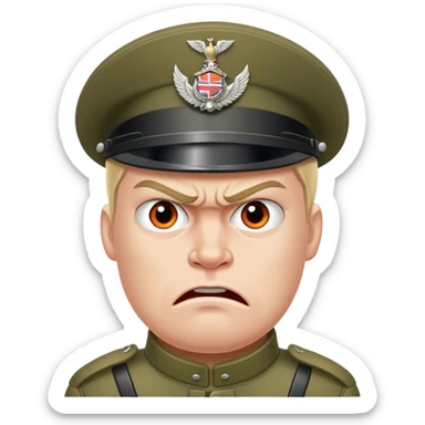 An angry norwegian soldier full height sticker
