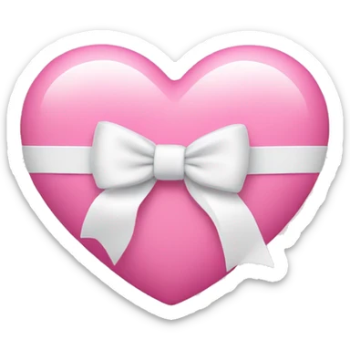 Pink heart with white bow around it sticker